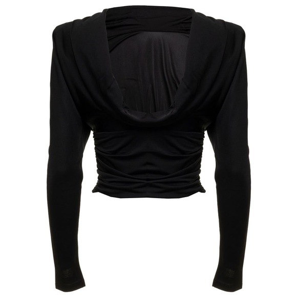 New Yves Saint Laurent Draped Jersey High Neck Open Back Top Size M - Picture 10 of 11